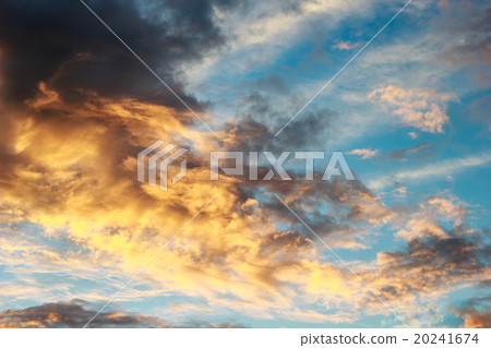 sunset with color gradient nimbus clouds 20241674