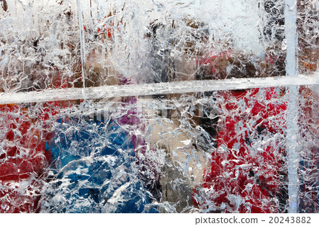 Glacial transparent wall of ice with patterns. 20243882