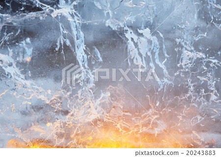 Glacial transparent wall of ice with patterns. 20243883