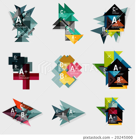 Set of paper design style geometrical banners with 20245000