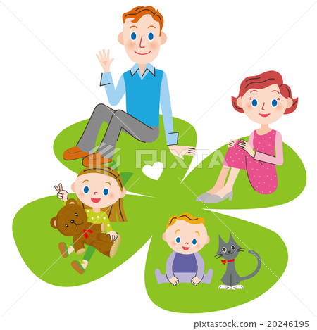 四片葉子三葉草和父母和孩子 20246195