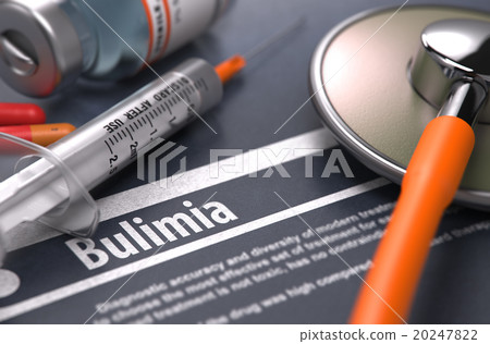 Bulimia - Printed Diagnosis on Grey Background. Bulimia - Printed Diagnosis on Grey Background. 20247822
