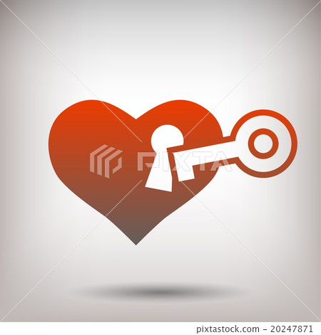 Pictograph of heart with key Pictograph of heart with key 20247871