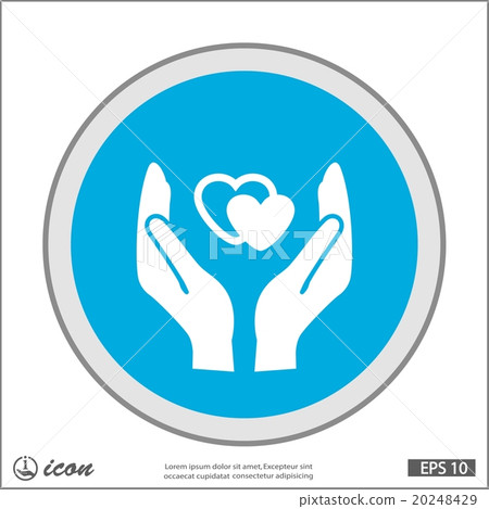 Pictograph of heart in hand Pictograph of heart in hand 20248429