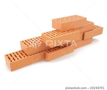 Building brick wall isolated on white background. Building brick wall isolated on white background. 20248701