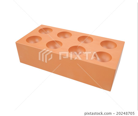Red clay brick isolated on a white background. Red clay brick isolated on a white background. 20248705