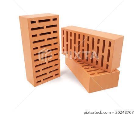 Group clay bricks for building. 20248707