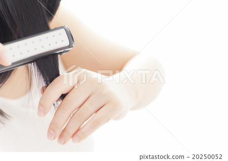 黑髮頭髮女性頭髮鐵圖像 20250052