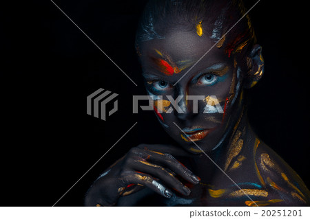 Portrait of a young woman who is posing covered 20251201
