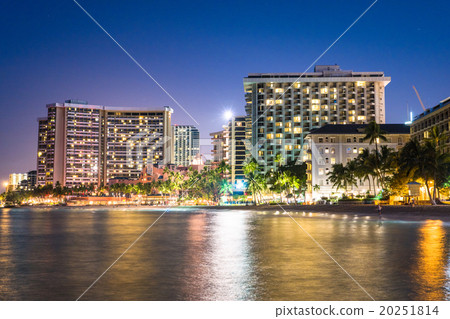 [夏威夷]檀香山威基基海灘夜景 20251814