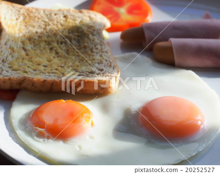 double fried eggs in American breakfast 20252527