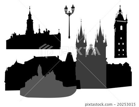 Silhouette of Prague.  20253015