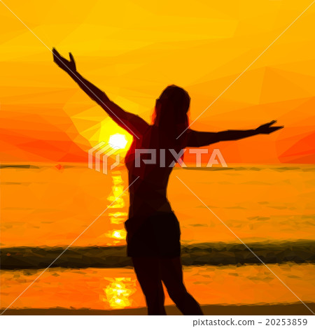 Woman watching sunset 20253859