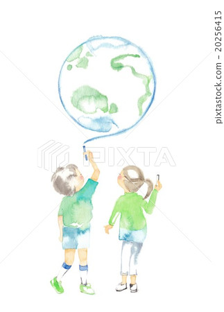粉筆和兩個孩子,地球 粉筆和兩個孩子,地球 20256415