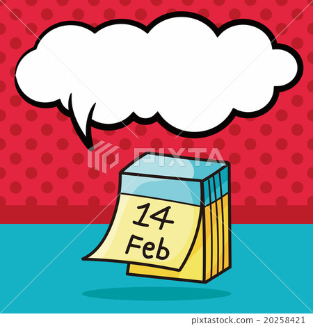 valentines calendar doodle, speech bubble valentines calendar doodle, speech bubble 20258421