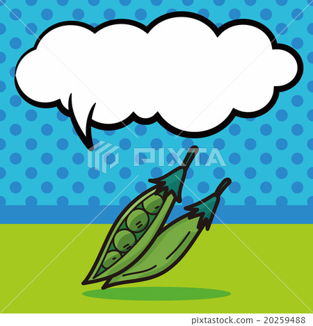 vegetable Peas color doodle, speech bubble 20259488