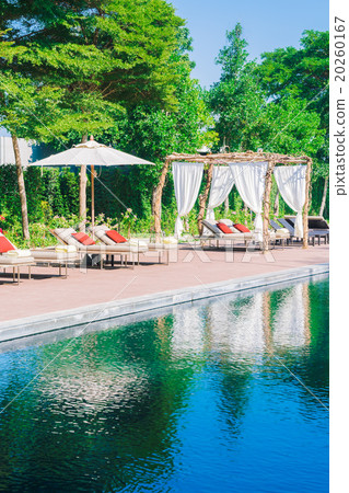 Umbrella pool and chair 20260167