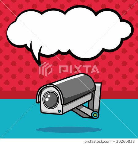 Surveillance cameras doodle, speech bubble 20260838
