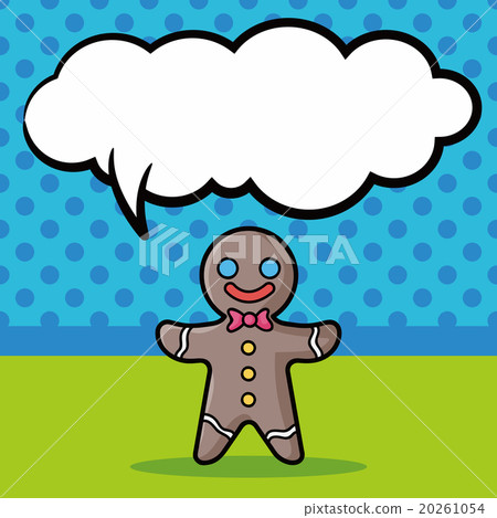 gingerbread man doodle, speech bubble gingerbread man doodle, speech bubble 20261054