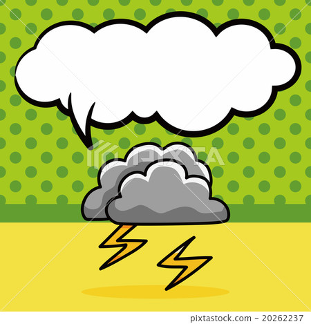 rainy cloud doodle, speech bubble 20262237