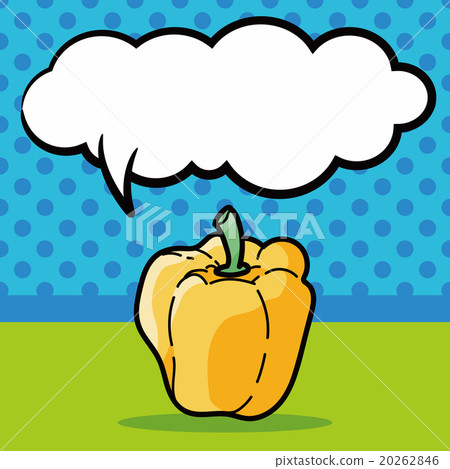 vegetable Green pepper color doodle, speech bubble vegetable Green pepper color doodle, speech bubble 20262846