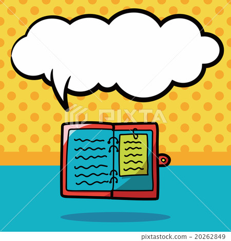 stationery notebook color doodle, speech bubble 20262849
