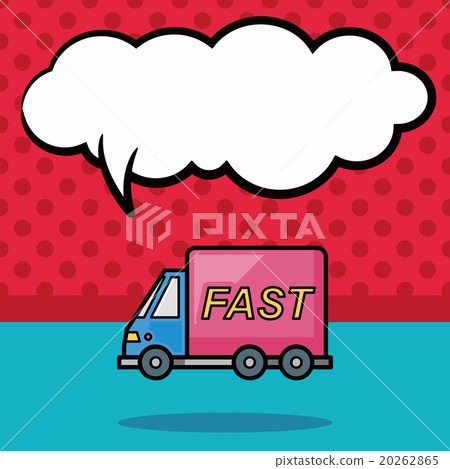 truck doodle, speech bubble 20262865