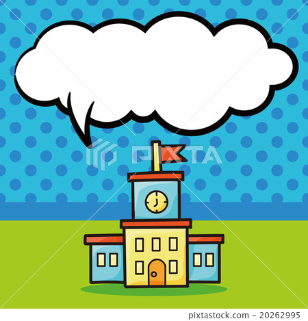school building doodle, speech bubble school building doodle, speech bubble 20262995