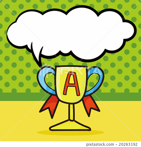 Trophy color doodle, speech bubble Trophy color doodle, speech bubble 20263192