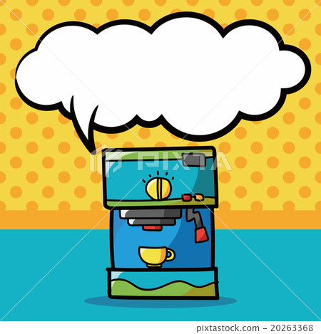 coffee machine color doodle, speech bubble coffee machine color doodle, speech bubble 20263368