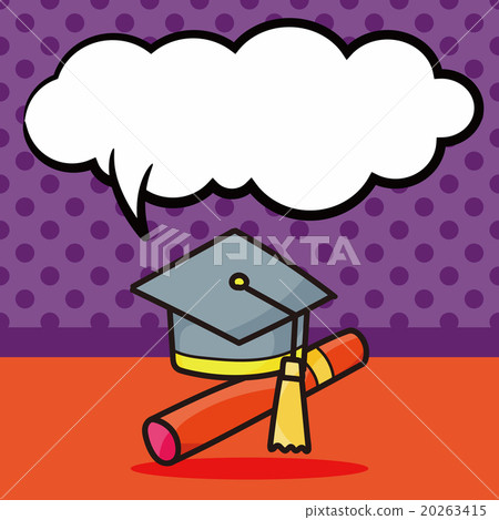 graduation cap color doodle, speech bubble graduation cap color doodle, speech bubble 20263415