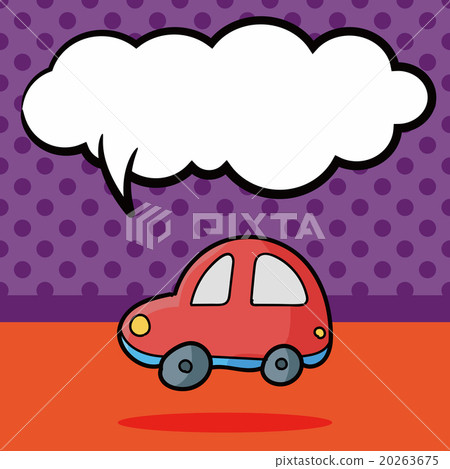 toy car doodle, speech bubble 20263675