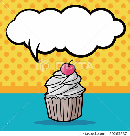cake doodle, speech bubble 20263887
