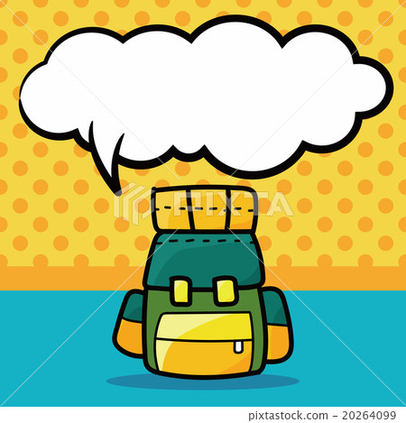 backpack color doodle, speech bubble 20264099