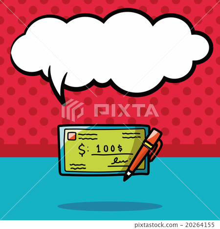 money check color doodle, speech bubble 20264155