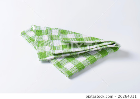 Green and white tea towel 20264311