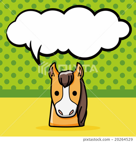 Chinese Zodiac horse doodle, speech bubble 20264529