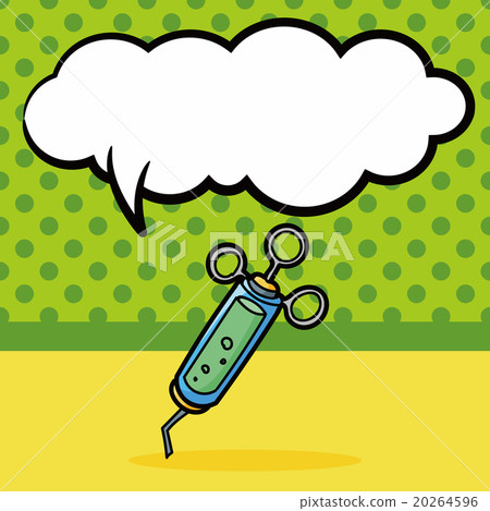 Syringes color doodle, speech bubble 20264596