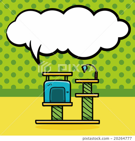 cat tree doodle, speech bubble 20264777