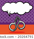 Handcuffs doodle, speech bubble 20264791