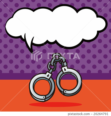 Handcuffs doodle, speech bubble Handcuffs doodle, speech bubble 20264791