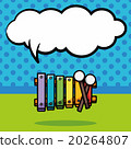 musical instrument piano doodle, speech bubble 20264807