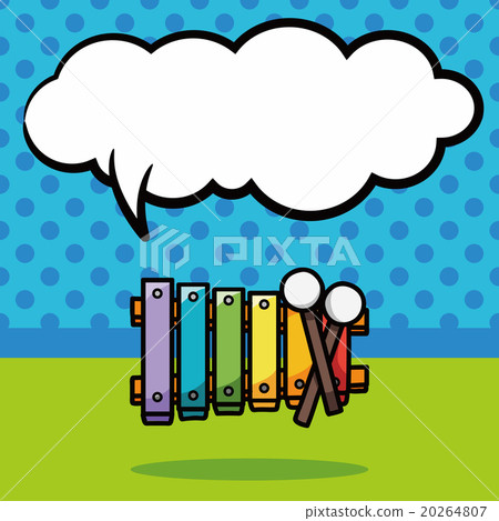 musical instrument piano doodle, speech bubble 20264807