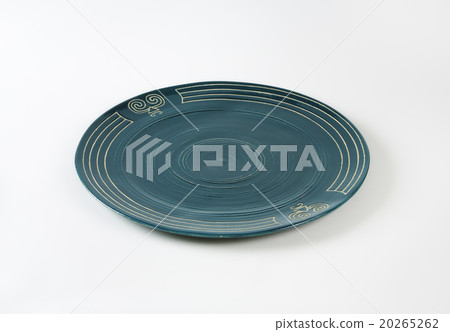 Blue handmade pottery plate 20265262