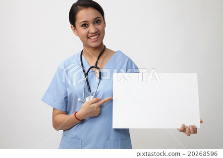 nurse holding placard nurse holding placard 20268596