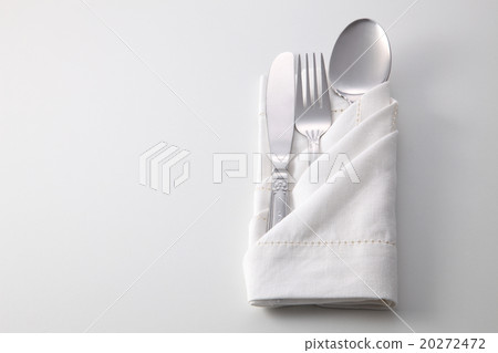folded napkin with utensils 20272472