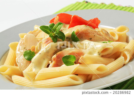 Pasta, chicken meat and cream sauce Pasta, chicken meat and cream sauce 20286982