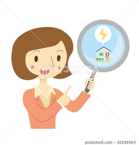 Business Woman Loupe Home Electricity Business Woman Loupe Home Electricity 20289363