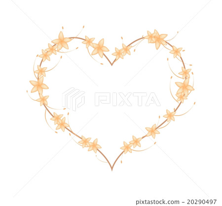 Orange Bush Willow Flowers in A Heart Shape 20290497