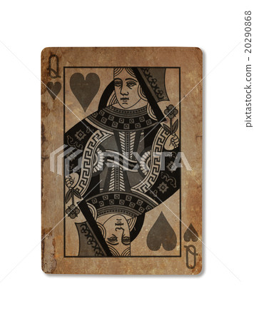Very old playing card, Queen of hearts Very old playing card, Queen of hearts 20290868